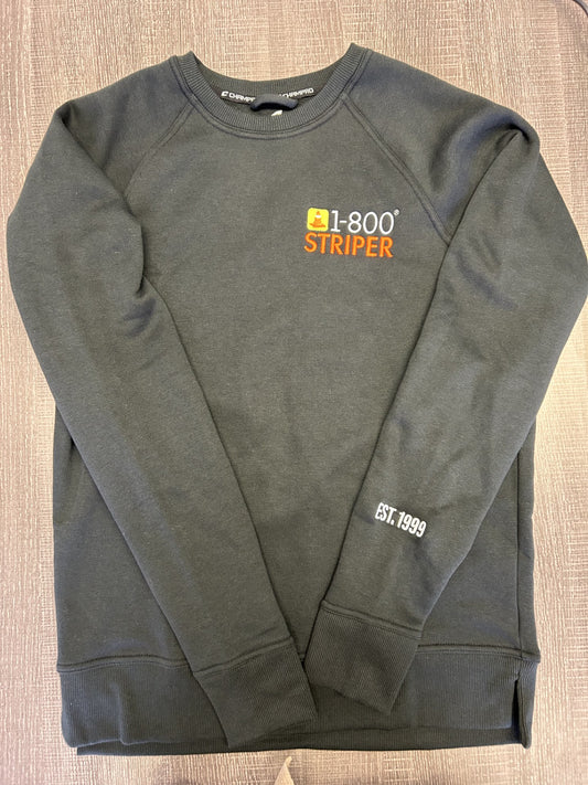 Black Crewneck Sweatshirt with Embroidered Logo